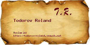 Todorov Roland névjegykártya